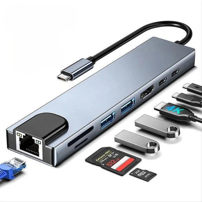 Adaptateur 8-en-1 USB-C — Branchez tout, perdez rien