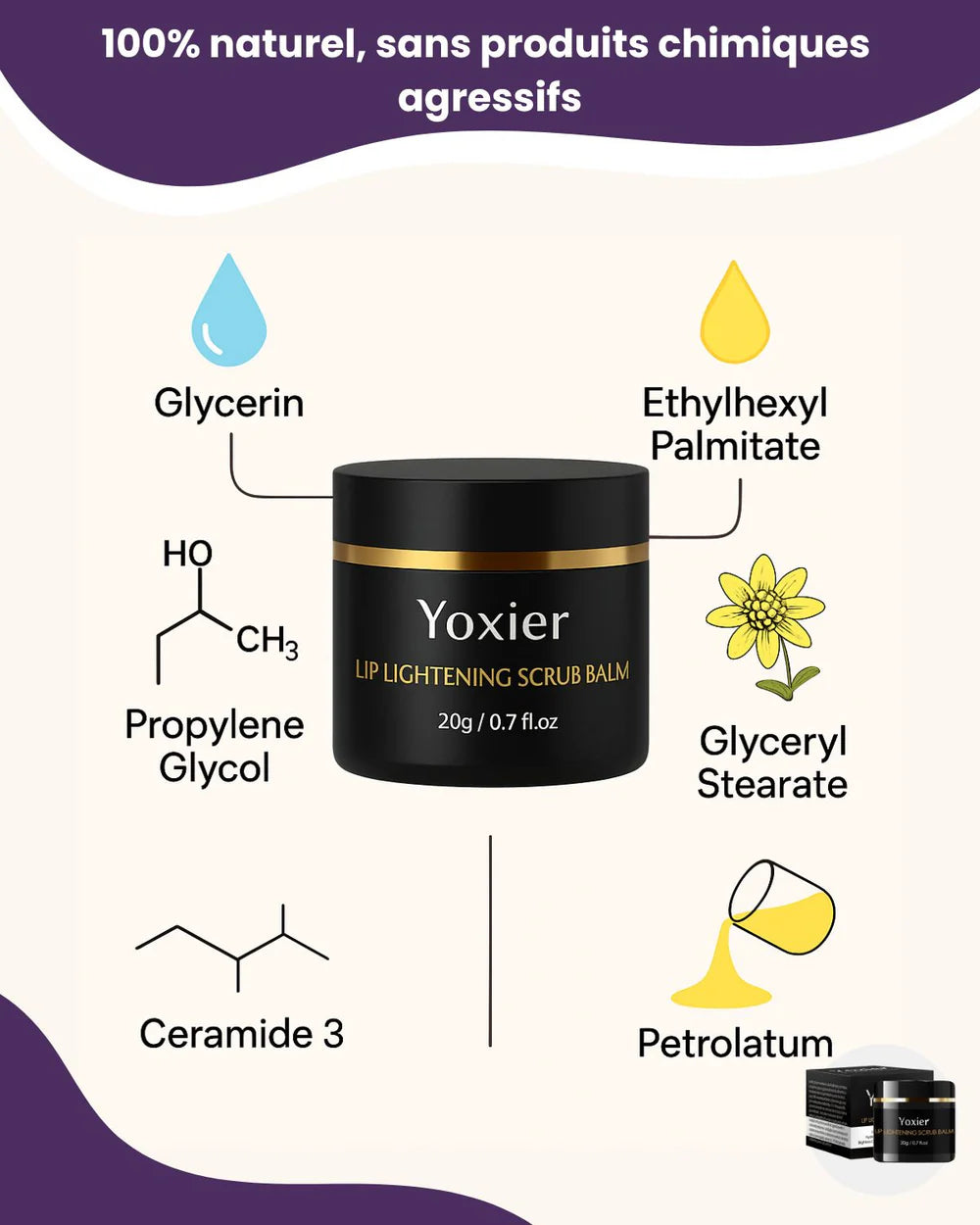 YOXIER-Baume exfoliant pour les lèvres
